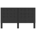 vidaXL Tête de lit touffetée Gris foncé Tissu 160x200 cm