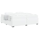 vidaXL Cadre de lit avec matelas Blanc 200 x 200 cm tissu