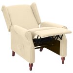 vidaXL Fauteuil inclinable Crème Tissu