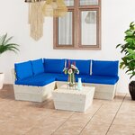 vidaXL Salon de jardin palette 5 Pièces avec coussins bois d'épicéa