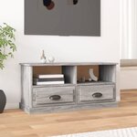 vidaXL Meuble TV sonoma gris 93x35 5x45 cm bois d'ingénierie