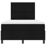 vidaXL Lit à ressorts avec matelas et LED - Noir 120 x 200 cm en tissu