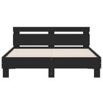 vidaXL Cadre de lit avec LED sans matelas noir 140x190 cm