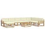 vidaXL Ensemble de canapés d'extérieur 9 pc Blanc et crème