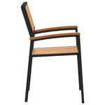 vidaXL Chaises de jardin empilables 8 Pièces acier noir et bois d'acacia massif
