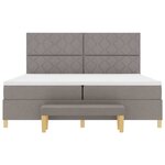 vidaXL Lit à ressorts avec matelas Taupe 200 x 200 cm tissu