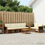 vidaXL Ensemble de canapés d'extérieur 6 Pièces Naturel et Crème