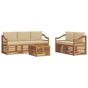 vidaXL Ensembles de canapés avec coussin 6 Pièces Naturel et Beige