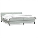 vidaXL Sommier à lattes de lit et matelas gris clair 180x210cm velours