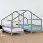 Lit cabane VILLY 2 places 90 x 160 bois naturel
