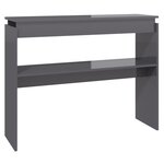 vidaXL Table console Gris brillant 102x30x80 cm Aggloméré