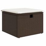 vidaXL Salon de jardin avec coussins 9 Pièces marron résine tressée