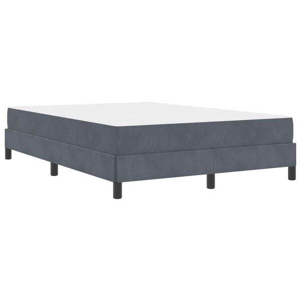 vidaXL Lit à ressorts avec matelas Gris foncé 160 x 210 cm tissu
