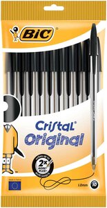 Sachet de 10 Stylos bille Cristal Medium Noir BIC