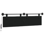vidaXL Tête de lit suspendue Avec lumière LED Noir Tissu