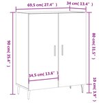 vidaXL Buffet chêne sonoma 69 5x34x90 cm bois d'ingénierie