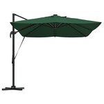 vidaXL Parasol Roma à Bras Déporté Vert et Noir 352 x 251 x 265 cm