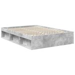 vidaXL Cadre de lit Béton 140 x 190 cm Bois de pin massif