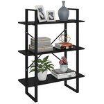 vidaXL Bibliothèque noir 80x30x105 cm bois d'ingénierie