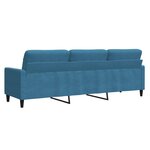 vidaXL Canapé à 3 places Bleu 210 cm Velours