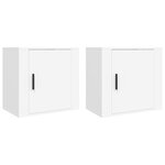 vidaXL Tables de chevet murales 2 Pièces Blanc 50x30x47 cm