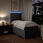 vidaXL Sommier à lattes de lit avec matelas Gris foncé 100x200cm Tissu