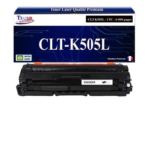 T3AZUR - Toner compatible avec Samsung CLT-K505L pour Samsung ProXpress C2620DW C2670FW C2680FX - Noire