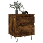 vidaXL Tables de chevet 2 Pièces chêne fumé 40x35x50 cm bois ingénierie