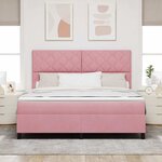 vidaXL Lit à ressorts avec matelas Rose 180 x 200 cm tissu