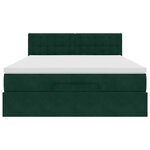 vidaXL Cadre de lit ottoman avec matelas vert foncé 140x200 cm velours