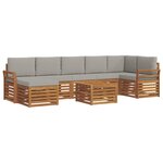 vidaXL Ensemble de canapés d'extérieur 8 pc Gris Naturel et Clair