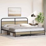 vidaXL Cadre de lit en métal sans matelas chêne sonoma 200x200 cm