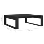 vidaXL Table basse Noir 100x100x35 cm Bois d’ingénierie