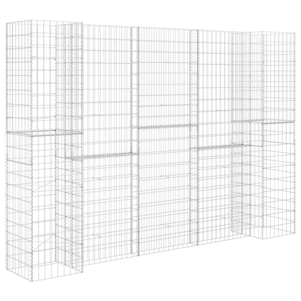 vidaXL Jardinière à gabion en H Fil d'acier 260x40x180 cm