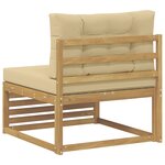 vidaXL Sofa de milieu extérieur Bois d'Acacia Massif Blanc