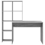 vidaXL Bureau Sonoma gris 138.5 x 55 x 143 cm Bois d'ingénierie