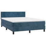 vidaXL Sommier à lattes de lit avec matelas LED Bleu foncé 140x190 cm