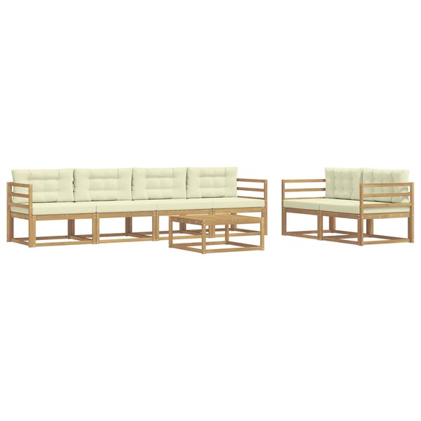 vidaXL Ensemble de canapés d'extérieur 6 pc Blanc et crème
