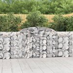 vidaXL Paniers à gabions arqués 12 Pièces 300x30x100/120 cm fer galvanisé