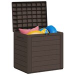 vidaXL Boîte de stockage de jardin Marron 58 5x46x55 cm Polypropylène