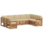 vidaXL Ensemble de canapés d'extérieur 9 pc Naturel et Beige