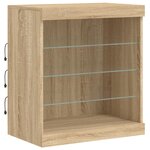vidaXL Buffet avec lumières LED chêne sonoma 142 5x37x67 cm