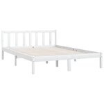 vidaXL Cadre de lit sans matelas blanc bois massif