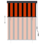 vidaXL Store roulant d'extérieur 120x250 cm Orange et marron
