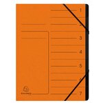 Trieur Agrafé Avec Élastiques Intérieur Noir 7 Compartiments - A4 - Orange - X 10 - Exacompta
