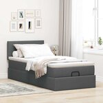 vidaXL Cadre de lit ottoman avec matelas gris foncé 90x190 cm tissu