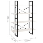 vidaXL Bibliothèque à 4 niveaux Blanc 100x30x140 cm Bois de pin massif