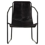 vidaXL Fauteuil de relaxation Noir Cuir véritable