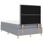 vidaXL Lit à ressorts avec matelas Gris clair 120 x 200 cm tissu