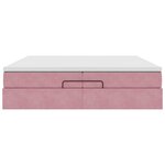 vidaXL Cadre de lit ottoman avec matelas rose 200x200 cm velours